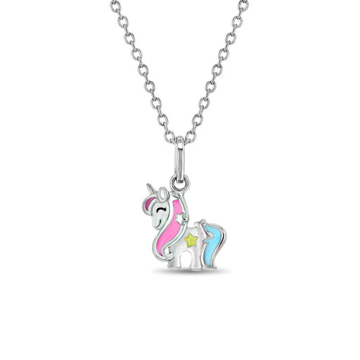 In Season Jewelry : Rainbow Mane Unicorn Girls Pendant Necklace - In Season Jewelry : Rainbow Mane Unicorn Girls Pendant Necklace