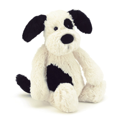 Jellycat : Bashful Black & Cream Puppy - Small - Jellycat : Bashful Black & Cream Puppy - Small