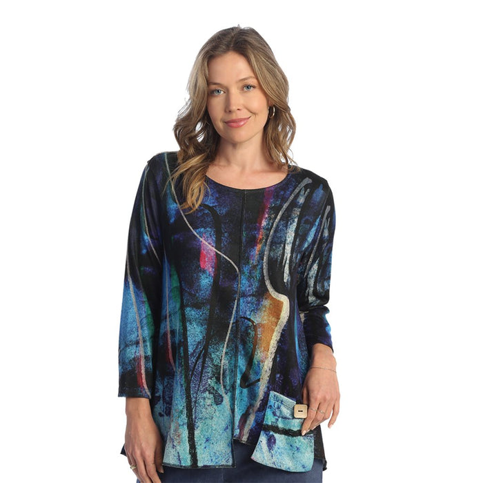 Jess & Jane : Brushed Knit Tunic Top - Eclipse - Jess & Jane : Brushed Knit Tunic Top - Eclipse