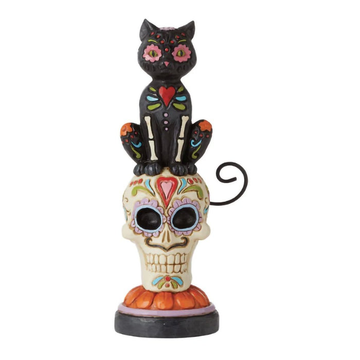 Jim Shore : Day of Dead Black Cat on Skull - Jim Shore : Day of Dead Black Cat on Skull