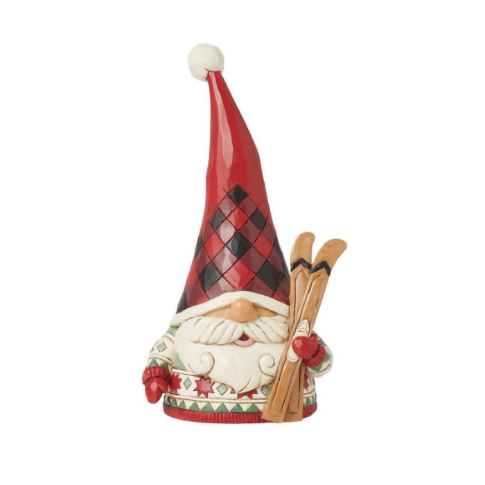 Jim Shore : Highland Glen Gnome Skis Figurine - Jim Shore : Highland Glen Gnome Skis Figurine