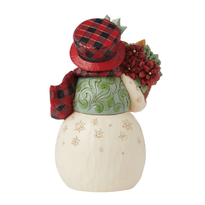 Jim Shore : Highland Glen Snowman Basket Figurine - Jim Shore : Highland Glen Snowman Basket Figurine