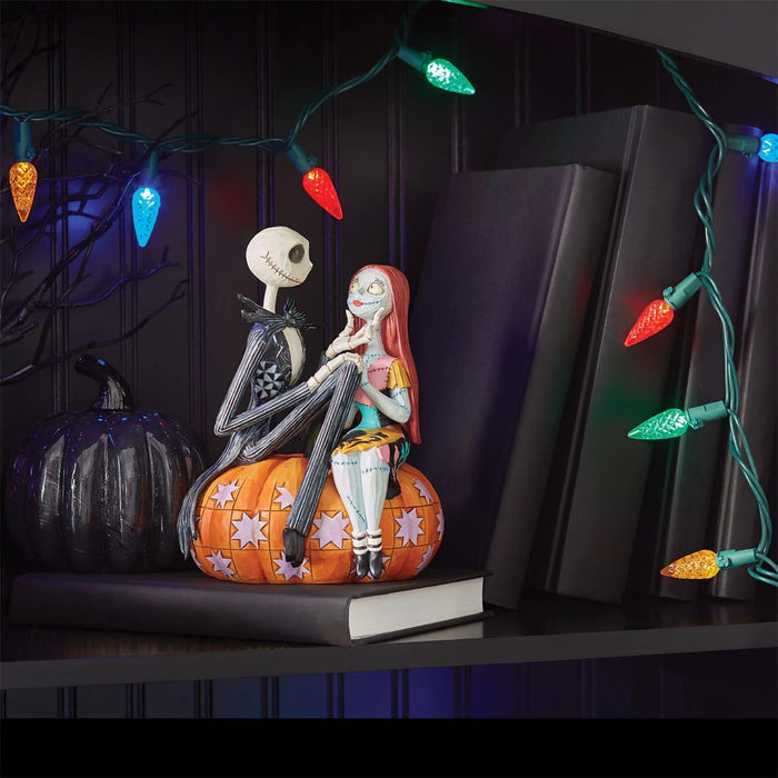 Jim Shore : Jack & Sally Sitting on a Pumpkin Figurine - Jim Shore : Jack & Sally Sitting on a Pumpkin Figurine