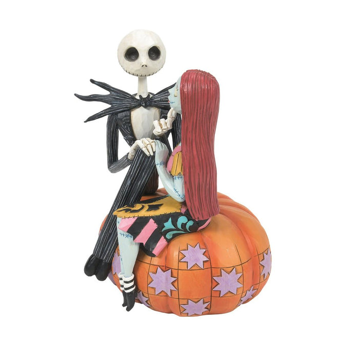 Jim Shore : Jack & Sally Sitting on a Pumpkin Figurine - Jim Shore : Jack & Sally Sitting on a Pumpkin Figurine