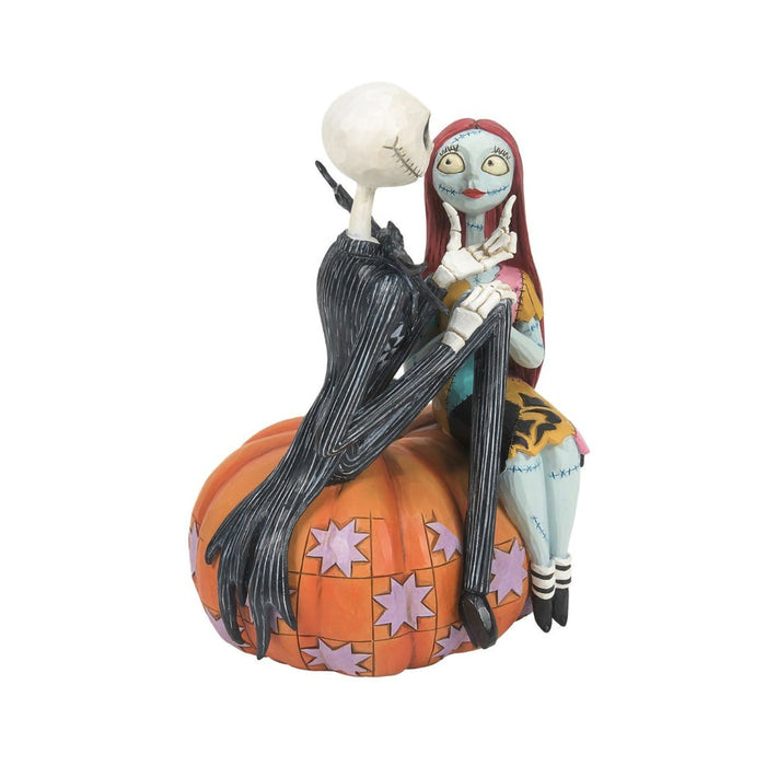 Jim Shore : Jack & Sally Sitting on a Pumpkin Figurine - Jim Shore : Jack & Sally Sitting on a Pumpkin Figurine