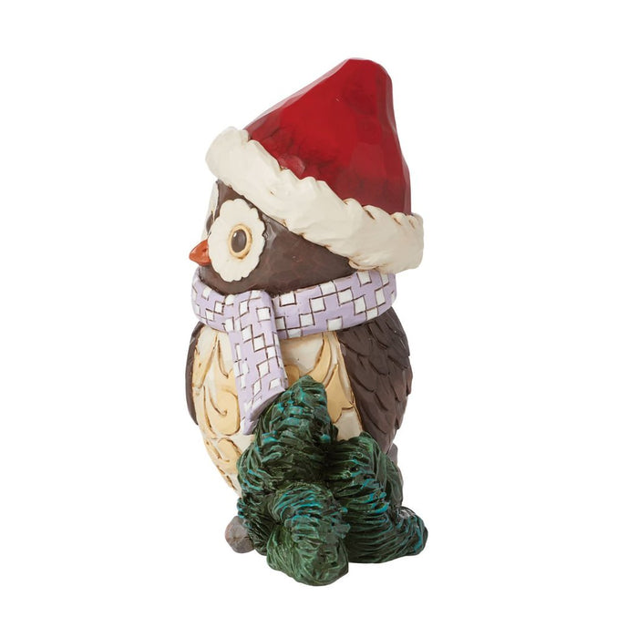 Jim Shore : Mini Owl with Santa Hat Figurine - Jim Shore : Mini Owl with Santa Hat Figurine