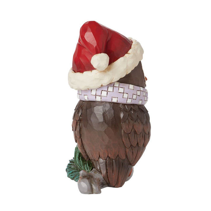 Jim Shore : Mini Owl with Santa Hat Figurine - Jim Shore : Mini Owl with Santa Hat Figurine