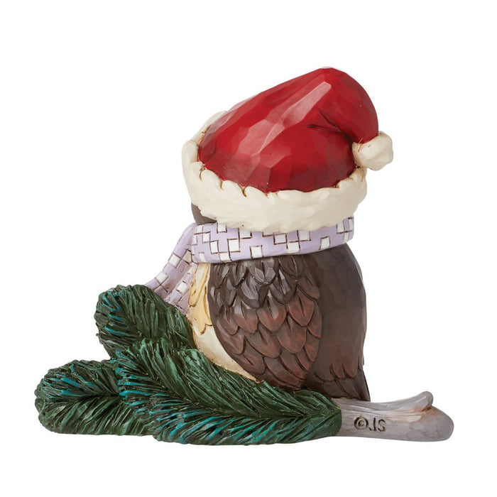 Jim Shore : Mini Owl with Santa Hat Figurine - Jim Shore : Mini Owl with Santa Hat Figurine