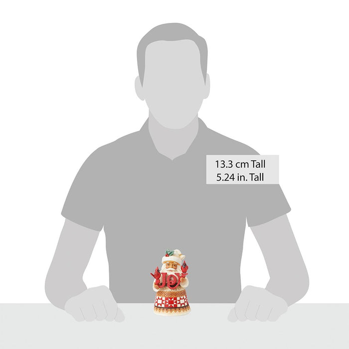 Jim Shore : Pint Santa with JOY Sign Figurine - Jim Shore : Pint Santa with JOY Sign Figurine