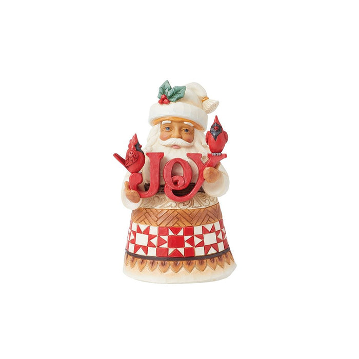 Jim Shore : Pint Santa with JOY Sign Figurine - Jim Shore : Pint Santa with JOY Sign Figurine