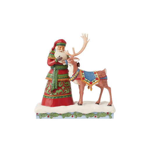 Jim Shore : Santa Standing with Reindeer Figurine - Jim Shore : Santa Standing with Reindeer Figurine