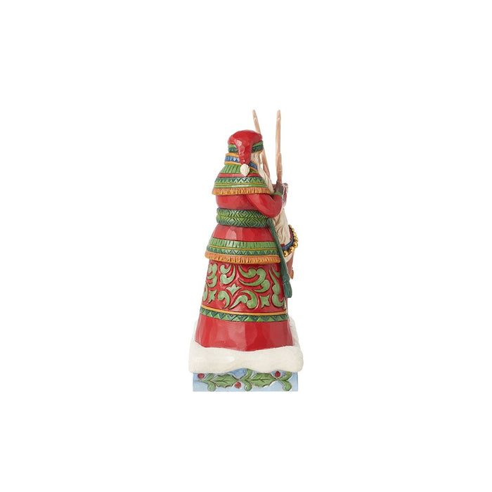 Jim Shore : Santa Standing with Reindeer Figurine - Jim Shore : Santa Standing with Reindeer Figurine