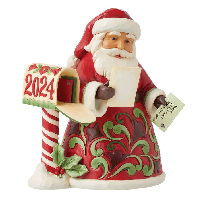 Jim Shore : Santa With Letter 2024 Dated Figurine, 7.2" - Jim Shore : Santa With Letter 2024 Dated Figurine, 7.2"