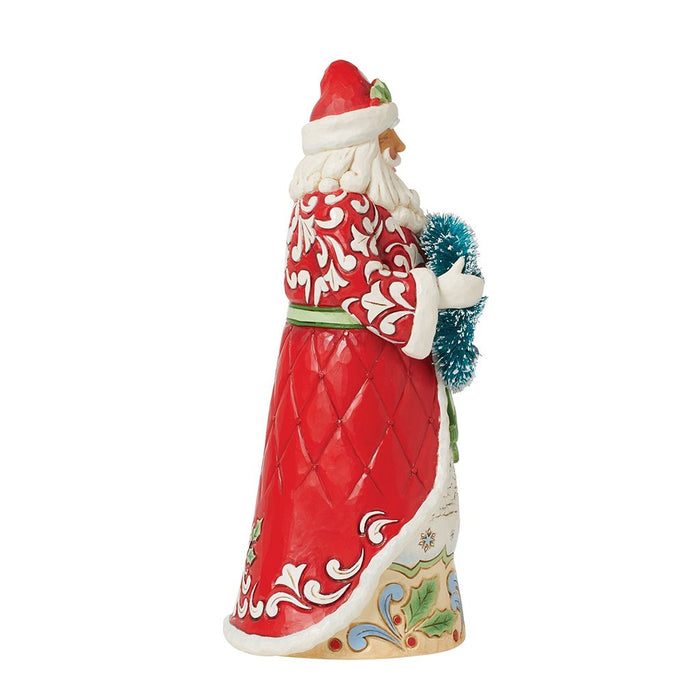 Jim Shore : Santa with Sisal Wreath Figurine - Jim Shore : Santa with Sisal Wreath Figurine