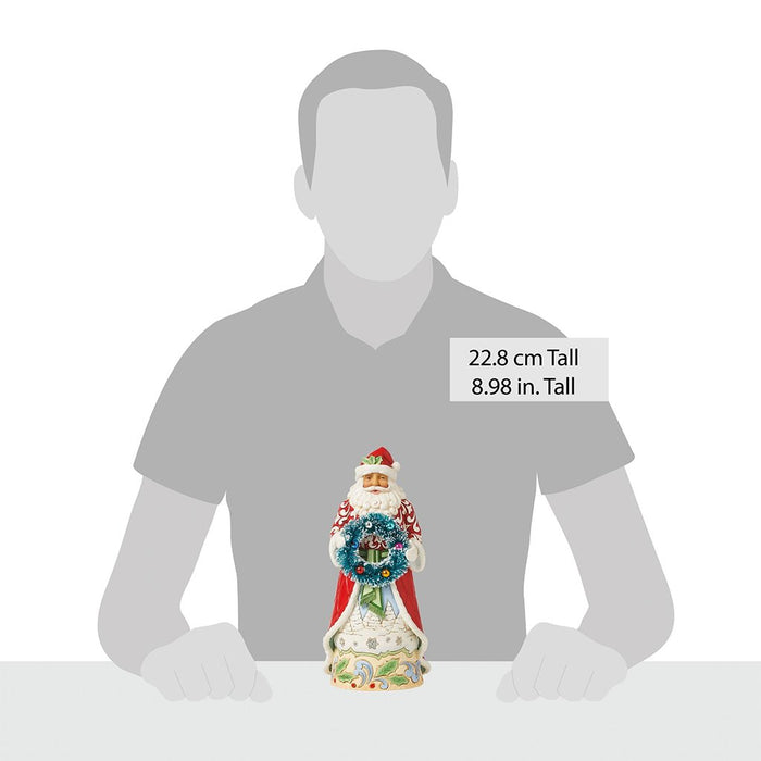 Jim Shore : Santa with Sisal Wreath Figurine - Jim Shore : Santa with Sisal Wreath Figurine