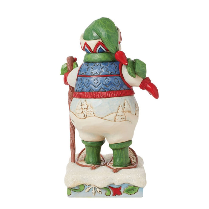 Jim Shore : Snowman wearing Snowshoes Figurine - Jim Shore : Snowman wearing Snowshoes Figurine