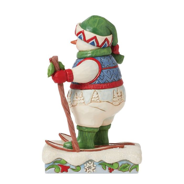 Jim Shore : Snowman wearing Snowshoes Figurine - Jim Shore : Snowman wearing Snowshoes Figurine