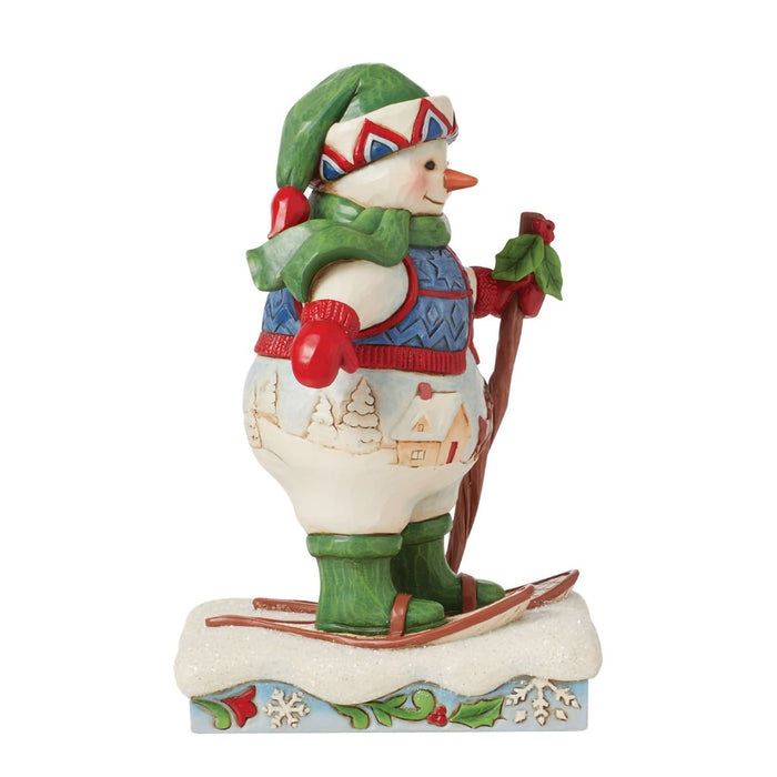 Jim Shore : Snowman wearing Snowshoes Figurine - Jim Shore : Snowman wearing Snowshoes Figurine