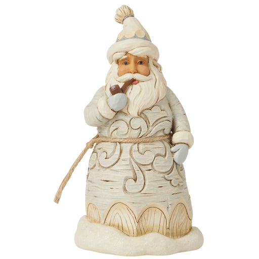 Jim Shore : Wdlnd Carved Santa Pipe Fig - Jim Shore : Wdlnd Carved Santa Pipe Fig