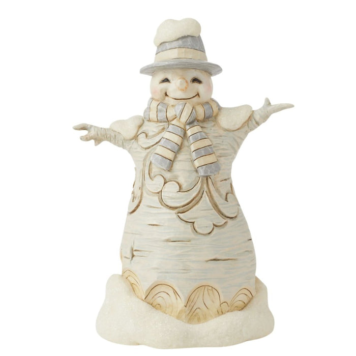 Jim Shore : Wdlnd Carved Snowman Hat Fig - Jim Shore : Wdlnd Carved Snowman Hat Fig