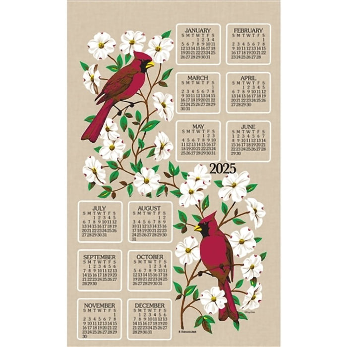 Kay Dee Designs : 2025 Calendar Towel - Dogwood & Cardinal - Kay Dee Designs : 2025 Calendar Towel - Dogwood & Cardinal