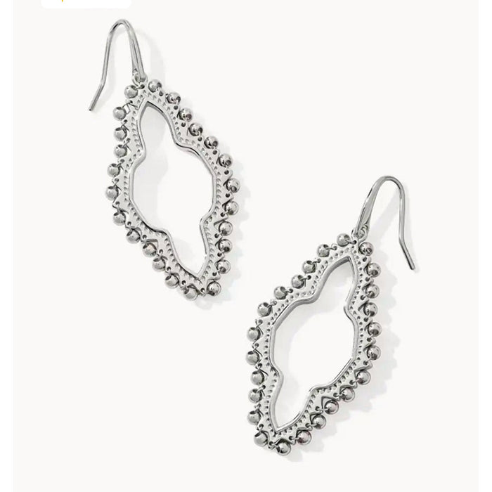 Kendra Scott : Abbie Beaded Open Frame Earrings - Silver - Kendra Scott : Abbie Beaded Open Frame Earrings - Silver