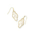 Kendra Scott : Abbie Gold Pave Frame Drop Earrings in Ivory Mother - of - Pearl - Kendra Scott : Abbie Gold Pave Frame Drop Earrings in Ivory Mother - of - Pearl