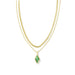 Kendra Scott : Abbie Gold Pave Frame Multi Strand Necklace in Green Illusion - Kendra Scott : Abbie Gold Pave Frame Multi Strand Necklace in Green Illusion