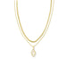 Kendra Scott : Abbie Gold Pave Frame Multi Strand Necklace in Ivory Mother of Pearl - Kendra Scott : Abbie Gold Pave Frame Multi Strand Necklace in Ivory Mother of Pearl