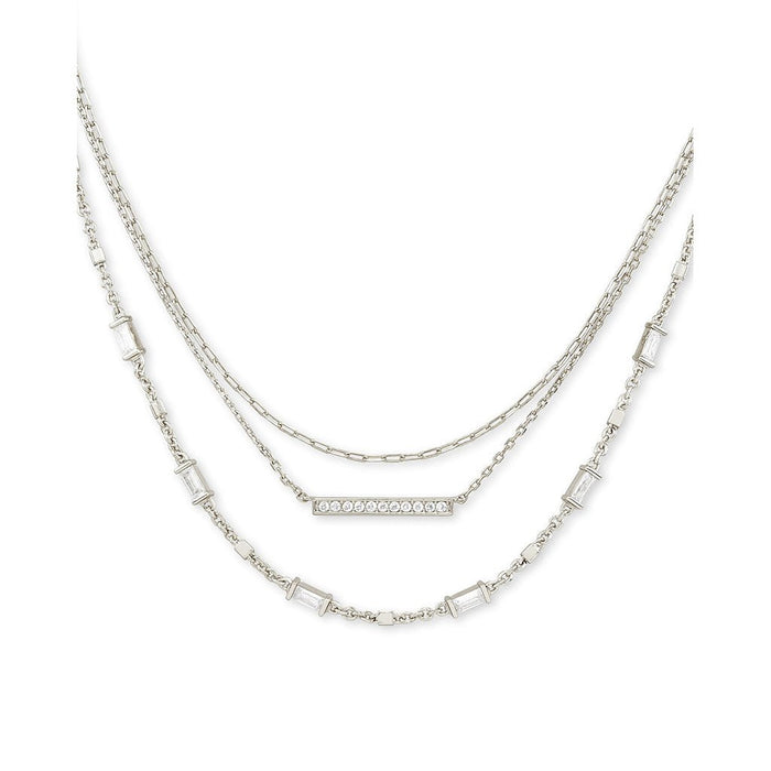 Kendra Scott : Addison Triple Strand Necklace in Silver - Kendra Scott : Addison Triple Strand Necklace in Silver