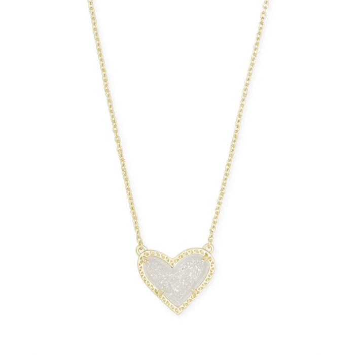 Kendra Scott : Ari Heart Gold Pendant Necklace In Iridescent Drusy - Kendra Scott : Ari Heart Gold Pendant Necklace In Iridescent Drusy - Annies Hallmark and Gretchens Hallmark, Sister Stores