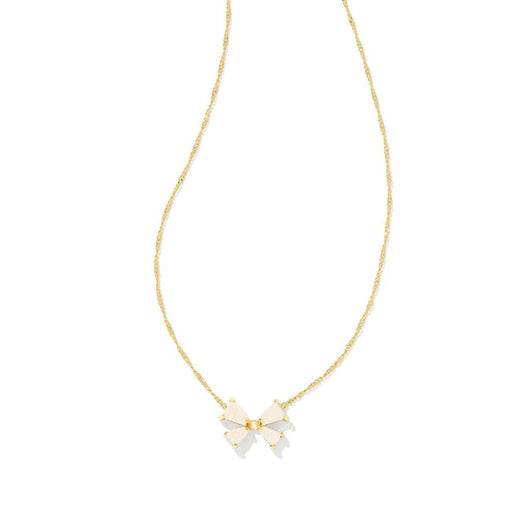 Kendra Scott : Blair Gold Bow Small Short Pendant Necklace in Iridescent Drusy - Kendra Scott : Blair Gold Bow Small Short Pendant Necklace in Iridescent Drusy