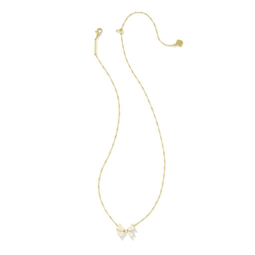 Kendra Scott : Blair Gold Bow Small Short Pendant Necklace in Iridescent Drusy - Kendra Scott : Blair Gold Bow Small Short Pendant Necklace in Iridescent Drusy