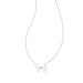 Kendra Scott : Blair Silver Bow Small Short Pendant Necklace in Iridescent Drusy - Kendra Scott : Blair Silver Bow Small Short Pendant Necklace in Iridescent Drusy