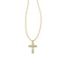 Kendra Scott : Cross Gold Pendant Necklace in White Crystal - Kendra Scott : Cross Gold Pendant Necklace in White Crystal