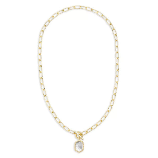 Kendra Scott : Daphne Convertible Gold Link and Chain Necklace in Ivory Mother Of Pearl - Kendra Scott : Daphne Convertible Gold Link and Chain Necklace in Ivory Mother Of Pearl