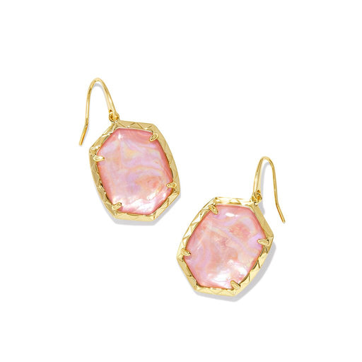 Kendra Scott : Daphne Gold Drop Earrings in Light Pink Iridescent Abalone - Kendra Scott : Daphne Gold Drop Earrings in Light Pink Iridescent Abalone