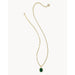 Kendra Scott : Daphne Gold Metal Pave Frame Short Pendant Necklace in Green Malachite - Kendra Scott : Daphne Gold Metal Pave Frame Short Pendant Necklace in Green Malachite