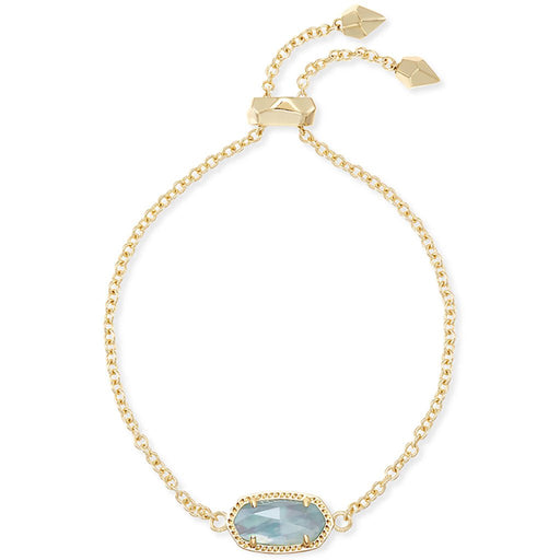 Kendra Scott : Elaina Gold Adjustable Chain Bracelet in Light Blue Illusion - Kendra Scott : Elaina Gold Adjustable Chain Bracelet in Light Blue Illusion