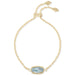 Kendra Scott : Elaina Gold Adjustable Chain Bracelet in Light Blue Illusion - Kendra Scott : Elaina Gold Adjustable Chain Bracelet in Light Blue Illusion