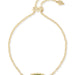 Kendra Scott : Elaina Gold Adjustable Chain Bracelet in Peridot Illusion - Kendra Scott : Elaina Gold Adjustable Chain Bracelet in Peridot Illusion