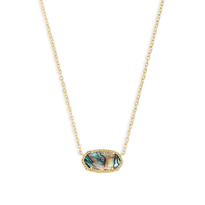 Kendra Scott : Elisa Gold Pendant Necklace in Abalone Shell - Kendra Scott : Elisa Gold Pendant Necklace in Abalone Shell