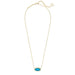 Kendra Scott :Elisa Gold Pendant Necklace in Bronze Veined Turquoise - Kendra Scott :Elisa Gold Pendant Necklace in Bronze Veined Turquoise