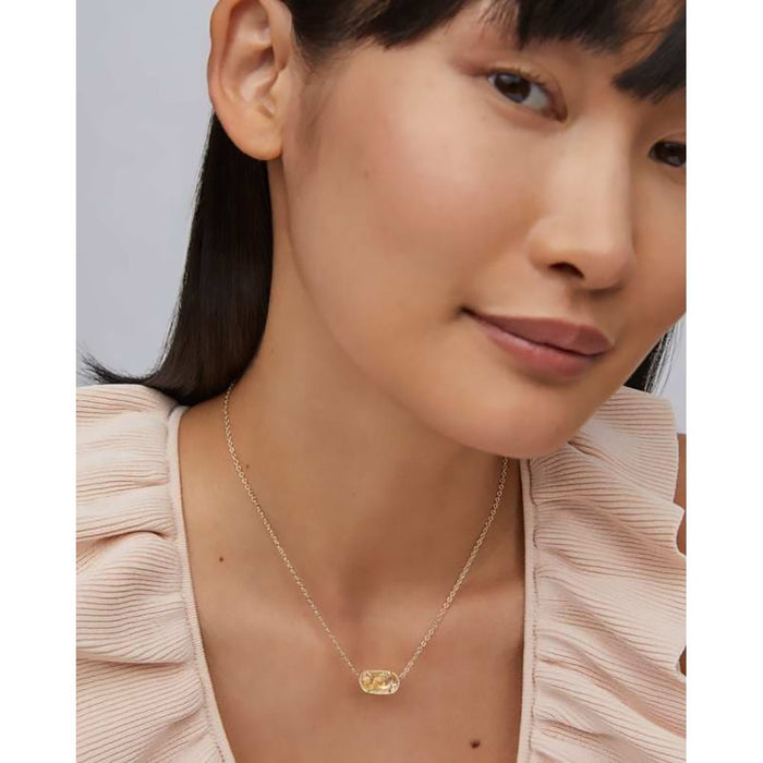 Kendra Scott : Elisa Gold Pendant Necklace in Citrine - Kendra Scott : Elisa Gold Pendant Necklace in Citrine