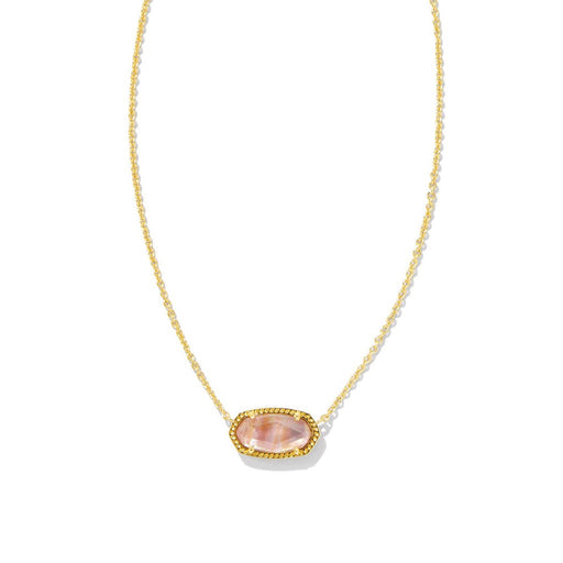 Kendra Scott : Elisa Gold Pendant Necklace in Light Pink Iridescent Abalone - Kendra Scott : Elisa Gold Pendant Necklace in Light Pink Iridescent Abalone