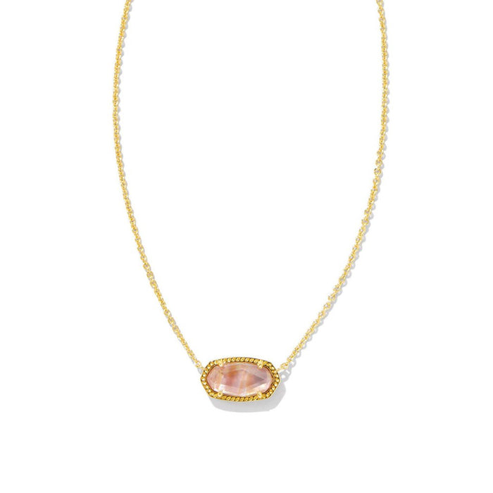 Kendra Scott : Elisa Gold Pendant Necklace in Light Pink Iridescent Abalone - Kendra Scott : Elisa Gold Pendant Necklace in Light Pink Iridescent Abalone