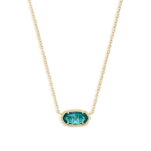Kendra Scott : Elisa Gold Pendant Necklace in London Blue Glass - Kendra Scott : Elisa Gold Pendant Necklace in London Blue Glass