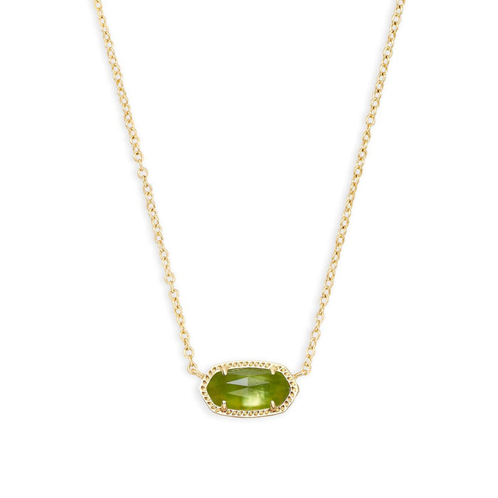 Kendra Scott : Elisa Gold Pendant Necklace in Peridot Illusion - Kendra Scott : Elisa Gold Pendant Necklace in Peridot Illusion