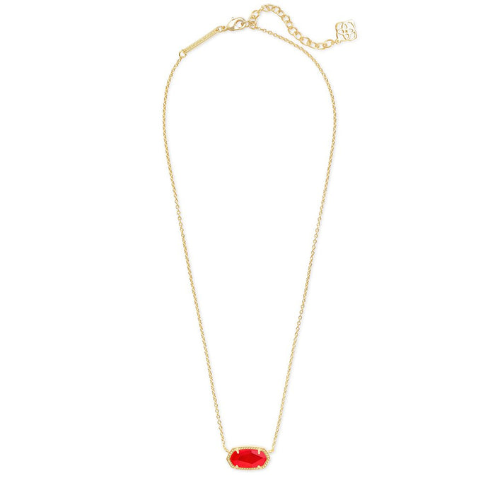 Kendra Scott :Elisa Gold Pendant Necklace in Red Illusion - Kendra Scott :Elisa Gold Pendant Necklace in Red Illusion