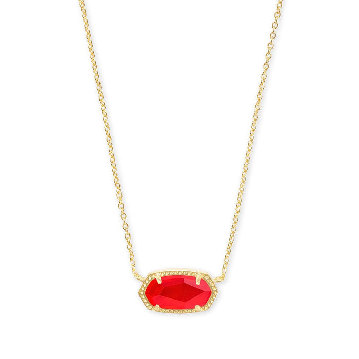 Kendra Scott :Elisa Gold Pendant Necklace in Red Illusion - Kendra Scott :Elisa Gold Pendant Necklace in Red Illusion